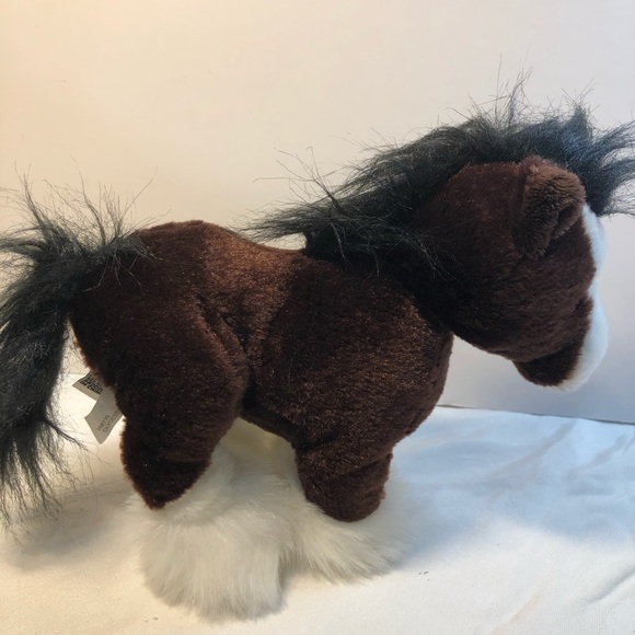 Ganz Webkinz HM139 Clydesdale Horse Plush Stuffed Animal No Code Brown White - Picture 9 of 11